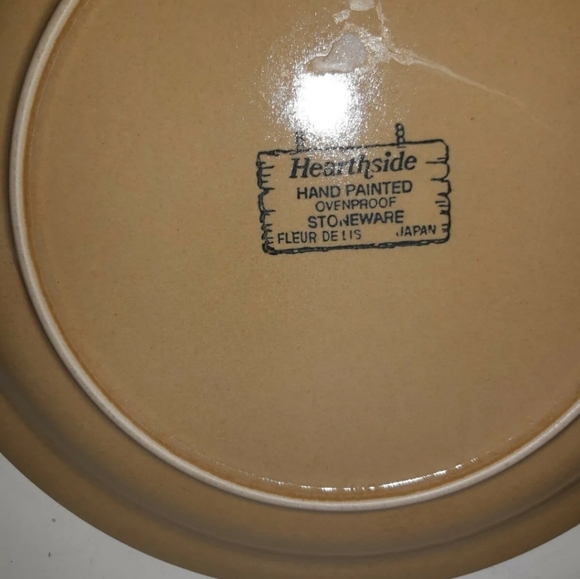 Vintage Hearthside hand made Stoneware Plate floral Pattern Brown Japan 4 - Picture 2 of 4